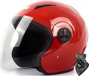 Open Face Motorbike Helmet Vintage Motorcycle Helmet Extended Visor Lightweight Ventilated Jet Helmet for Adult Men Women Moped Cruiser DOT/ECE Approved