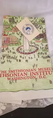 The Smithsonian Experience VTG 1991 Linen Tea Towel Washington D.C NWT
