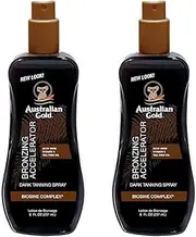 Australian Gold Accelerator Spray Gel with Bronzer 8 Ounce (Pack of 2)