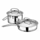 Stainless Steel Induction Friendly 2 Pcs. Cookware Set- Saucepan & Fry Pan Lid
