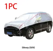 Universal Half Car Cover Waterproof Outdoor Cover Oxford Sun Rain Uv Protection Dustproof Snowproof Car Body Cover for SUV Sedan SUV Silver