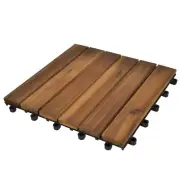 Acacia Decking Tiles 30 x 30 Cm Vertical Pattern 10 Pcs