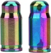 GRCFUMO 2 Pcs Mountain Road Bike Valve Cap, TC4 Titanium Alloy Bike Nozzle Valve Cap, Fashionable Road Bike Valve Cover for Inner Tube Gas Nozzle (Colorful)