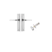 Annecy Lever Chamfered Backplate Passage Kit Brushed Chrome