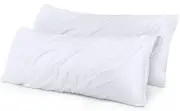 Utopia Bedding Waterproof Pillow Protectors Zippered (2 Pack, White) Body Siz...