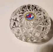 Hofbauer Byrdes 3” Cut Crystal Lidded Trinket Box Vintage Bird