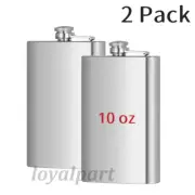 2 Pcs Liquor Pocket Hip Flask Stainless Steel Whiskey Bottle Screw Cap Flagon