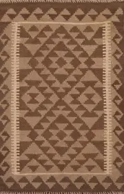 Reversible 3x4 Kilim Kelim Tribal Geometric Rug Flat-woven Wool Carpet