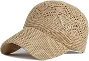[YAMEE] Knit Mesh Baseball Cap for Women Summer Yarn Trucker Hats Breathable Outdoor Hat