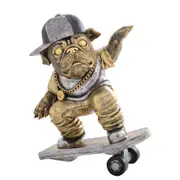 Gibson Gifts Dudes Skater Bulldog Resin Figurine Tabletop Home Decor Bronze