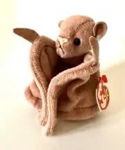 RARE Ty Beanie Baby BATTY the Bat 1996 Tag W Errors, PVC Pellets, H & L Fastener