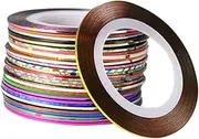 Baluue 30 Rolls Nail Art Stickers Nail Art Striping Nail Line Glitter Stickers Nail Tape for Nail Art Nail Stickers Silver Striping Tape Nail Art Line Tape Upholstery Tape Decorative Tape