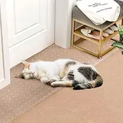 Upgraded Carpet Protector for Pets, PIONIQUS Cat Doorway Scratch Guard Mat, Anti Scratch Under Door Plastic Mat, Easy to Cut Durable Scratch Stopper for Carpet Floors, Non-Slip, Heavy Duty, 38×110cm