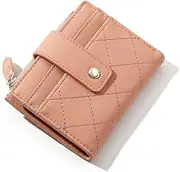[WUSHAUALNS] Anti Theft Wallet for Women Women's Wallets Plaid Small Wallet Ladies Zipper Coin Purse Card Bag Wallet Female Hand Purse Lady(Pink)