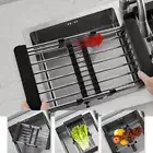 Large Size Adjustable Dish Drainer Fruit Vegetable Sink Drain Dish Rack Storage