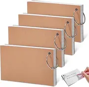 HOMSFOU 4 Pcs Lined Flash Cards with Rings Double Sided Study Note Cards for Vocabulary Building Convenient Access for Learning Pages Each for School and Office Use