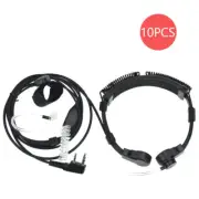 10PC Throat Mic Earpiece Headset PTT for Baofeng UV5R UV5RE BF-F8+ Two Way Radio