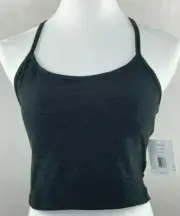 Beyond Yoga Spacedye Slim Racerback Cropped Tank Women's NWT X-LG Darkest Night