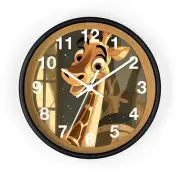 Happy Giraffe Clock for Kids, Animal Design Clock Wall Clock Home Decor 10 inch
