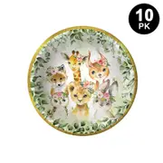 Wild One Jungle Animals Theme 7 inch 17cm Plates 10PK - Kids Birthday Party Tableware