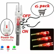 6pcs Archery Automatic Lighted LED Arrow Nock Fit ID6.2mm Shaft Outdoor Hunting