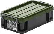 JEJ Astage Storage Box [X Series NT Box #7], Black Green, Width 7.9 x Depth 13.4 x Height 4.3 inches (20 x 34 x 11 cm), Made in Japan, Stacked