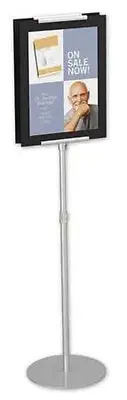 Quartet 7923 Adjustable Sign Stand Size 11 Inch to 40 Inch Metal Silver Colored