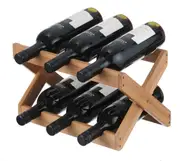 Bamboo Wine Folding Rack 6 Bottles