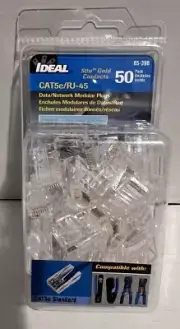 Ideal CAT5e RJ-45 Data Network Modular Plugs 50 Pack