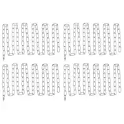 4 Set 10 ft Light Fixture Chain Metal Looping Link Up to 110 lbs Silver Tone