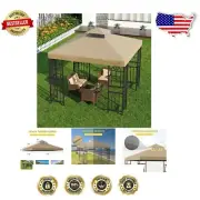 10'x10' Water-Resistant Replacement Canopy Cover for Double-Tiered Gazebo