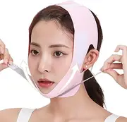 Face Lifting Mask, Double Chin Lifting Belt, V-Line Mask, High Elasticity When Worn, Suitable for All Face Shapes, Pink