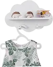 Cloud Shelves White Cloud Shape Wood Floating Shelf Coat Hanger Storage Rack Nursery Accessories Cloud Shelves for Nursery Nursery Shelves Wood Floating Shelf Cloud Wall Shelves