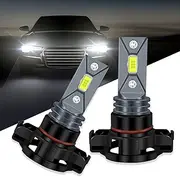 2x HOCOLO F2 5202 H16(Only European Car) 6000K LED Fog Lights Replace Halogen Bulbs,3570 CSP-Chips 80W 8000LM,Bright IP68 Waterproof Vehicle Lamp Accessories Exterior Automotive(White, 5202/H16/PS24W)