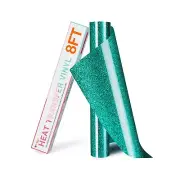 HTVRONT Glitter HTV Heat Transfer Vinyl Rolls - 10" x 8ft Green Glitter HTV V...