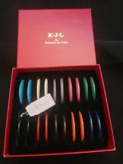 Vintage KJL Kenneth Jay Lane Lucite Hoop Post Pierced Earring Set Of 10