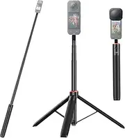 Accessories Kit for Insta 360 X5/X4, 2-in-1 Extendable Selfie-Stick Tripod + Lens Cap for Insta360 X5/X4