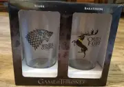 BRAND NEW Game of Thrones Collectible Pint Glass Set Stark Baratheon Cup