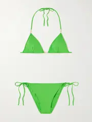 [Lido] Lido - Sessantaquattro Chain-embellished Triangle Bikini - Green - small small Green