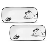 CORELLE x Peanuts Snoopy & Charlie Edition Long Square Plate 2P Set
