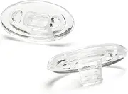 Eyeglasses Sunglasses Nose Pads,6 Pairs Push-in Glasses Nose Piece Soft Silicone Anti-Slip Sunglass Nose Guards,Slide in Oval Clear Nose Pads