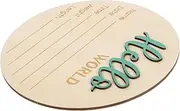 PERSELOSO Personalized Baby Wooden Round Bulletin Board for Newborn Shower Baby Announcement Sign Name