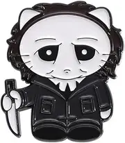 [Pinstant] Halloween Michael Myers Knife John Carpenter Classic 70s Slasher Horror Movie Film Cat Kitten Kitty Cute Kawaii 1.2" Enamel Pin Badge, 1.2 Inches, Enamel, enamel