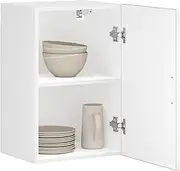 Porto White Engineered Wood Kitchen Wall Cabinet, 40x31x60 cm Storage Solution for Pantry Organization