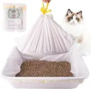 Zuqqony Cat Litter Box Liners 20 Count, 37”x18” Large Cat Litter Bags for Stainless Steel Sifting Litter Box and Automatic Cat Litter Box, Extra Thick Drawstring Litter Liner