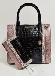 BRAHMIN NWT MELLOW ROSE JESSAMINE CAROLINE SATCHEL & CORDELIA WALLET