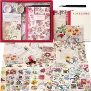 Vintage Aesthetic Scrapbooking Supplies Kit, Flowers Botanical Bullet Junk Journ