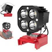 LED Work Light 40W 6000LM Flashlight, LED Flood Light, 18V Battery Cordless Work Light
