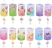 12 Pieces Chinese Paper Lanterns - Chinese Paper Lanterns Lamp Shades Ceiling Hanging Decoration Colorful for Birthday Wedding Party