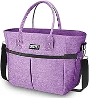 UYLIA Lunch Bags for Women,Insulated Lunch Tote Bag with Adjustable Shoulder Strap, Lunch Box with Drinks Holder for Adults Men Work Picnic Beach Workout (Purple, Large)